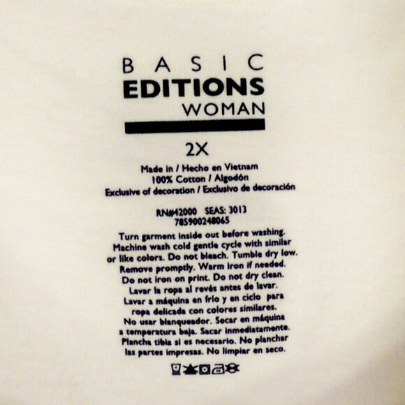 Basic Editions Woman *Tank Top, Lase, 2X - Picture 4 of 5